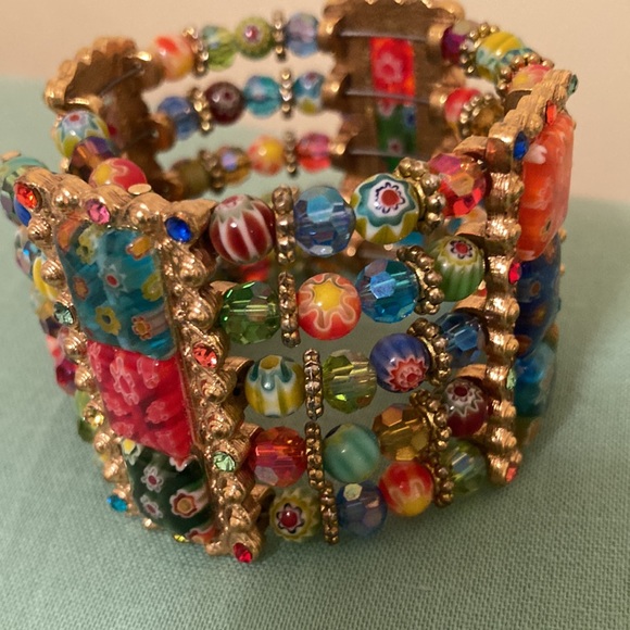Millefiori Glass Candy Tango Cuff Bracelet - Picture 3 of 4